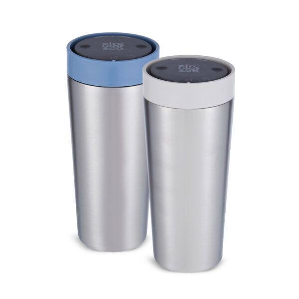Circular Stainless Steel Travel Mug, 16oz You & Me Bundle