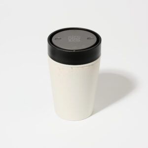 Circular&Co Website_Recycled Paper Cups_Reusable Cup_Chalk_8oz Circular&Co Reusable Coffee Cup Made From Paper Cups Chalk & Ink Black